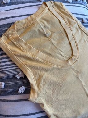 a new day Yellow Ribbed Tank Top
